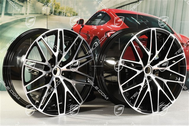 21" komplet felg RS Spyder Design II , 9,5J x 21 ET27 + 10J x 21 ET19, czarny wysoki połysk