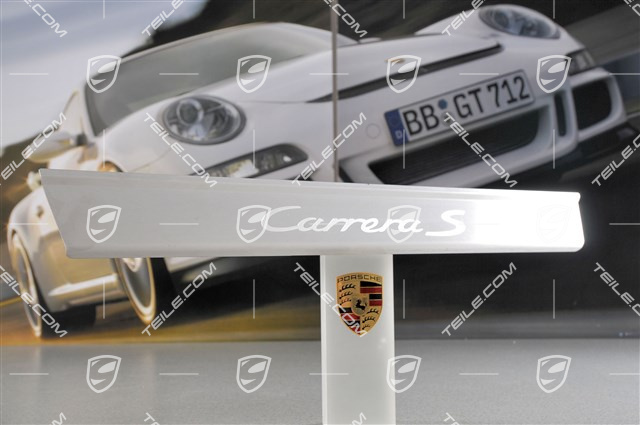 Einstiegleiste, Edelstahl, Schriftzug "Carrera S", Satz L+R