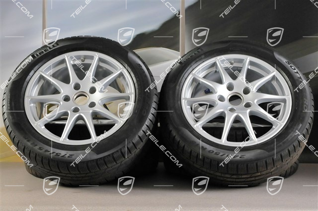 18" Panamera S, Winterräder Satz, 8J x 18 ET 59 + 9J x 18 ET 53 + NEUE Pirelli Sottozero II Winterreifen 245/50 R18 + 275/45 R18, RDK