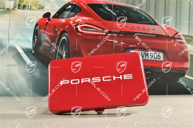 Porsche Classic screwdriver tool kit set in steel case, wood, 5 parts