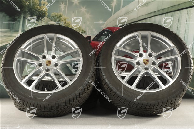20" Cayenne Sport Winterräder Satz, Felgen 9J x 20 ET50 + 10,5J x 20 ET64 + Continental Winterreifen 275/45 R20 + 305/40 R20, mit RDK-Sensoren