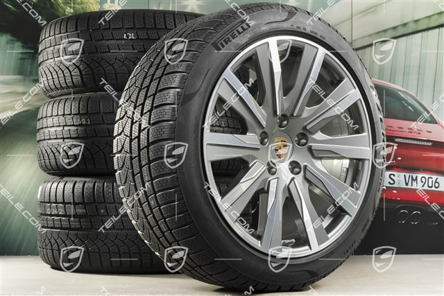 20" Taycan Tequipment Design Winterräder Satz, Felgen 9J x 20 ET54 + 11J x 20 ET60, Pirelli Winterreifen 245/45 R20 + 285/40 R20