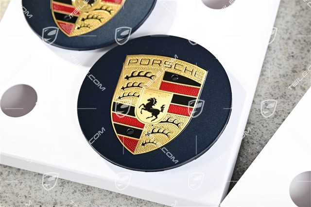 Radzierdeckel Satz, Wappen farbig, für 22" GT Felgen, tiefseeblau