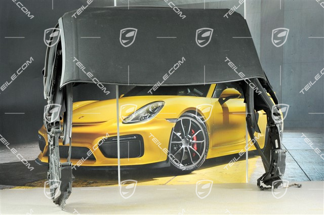 Cabriodach komplett, in Schwarz, beschädigt Heckscheibe Cabriodach komplett, in Schwarz, beschädigt Heckscheibe