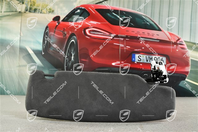 Blenda przeciwsłoneczna, z lusterkiem, Alcantara, Czarna, Coupe, L