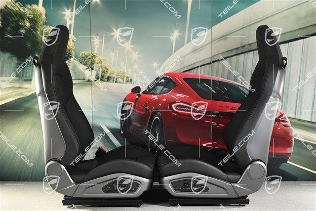 Fotele sportowe, regulowane elektrycznie, napis "Turbo S", podgrzewane, wentylacja, czarna skóra, zestaw, L+R