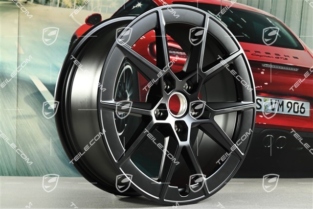 20+21-inch Carrera S wheel rim set, 8,5J x20 ET50 + 11,5J x 21 ET79, black satin matt