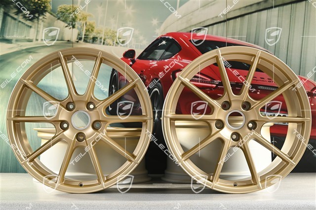 20-inch "Spyder" / "718 Sport" wheel rim set, rims 8,5J x 20 ET57 + 10,5J x 20 ET47, Aurum satin mat