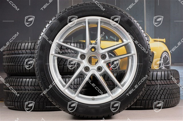 19" Panamera TURBO II koła zimowe, komplet, felgi 9J x 19 ET60 + 10J x 19 ET61 + NOWE opony zimowe Continental 255/45 R19+285/40 R19, czujniki ciśnienia