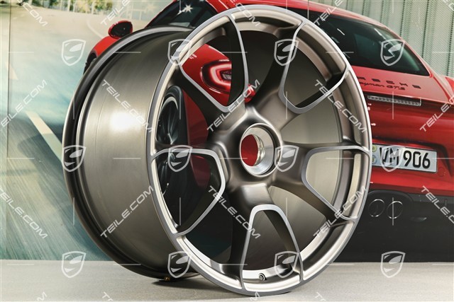 21-inch Turbo S Exclusive Design wheel rim, 12J x 21 ET70, rhodium grey, centre-lock, rhodium grey