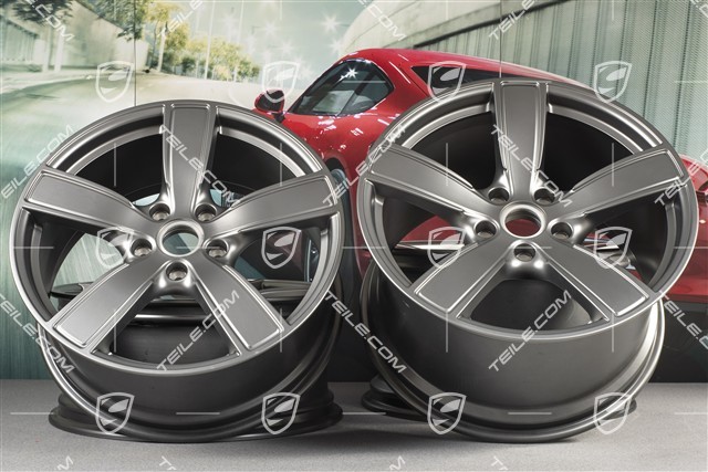 20" Felgensatz Carrera Sport, 11,5J x 20 ET76 + 8,5J x 20 ET49, Platinum-Seidenmatt