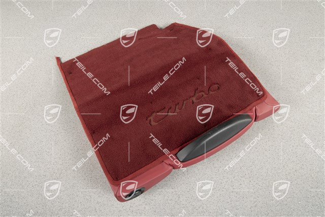 Teppich für Notsitzrückenlehne / Rücksitz / Rückenlehne, Schriftzug Turbo, Boxsterrot, L