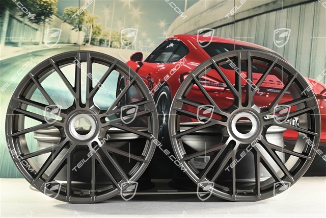 21" Panamera Turbo S Felgensatz, Zentralverschluss, 9,5J x 21 ET71 + 10,5J x 21 ET71, Turbonite