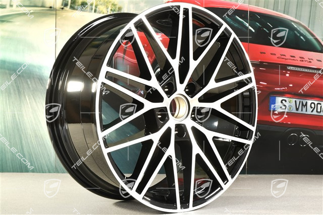 21-inch wheel rim set Cayenne RS Spyder Design, 11J x 21 ET49 + 9,5J x 21 ET46, black high gloss