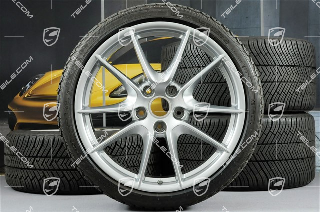 20" Carrera S (III) Winterräder Satz, 8,5J x 20 ET51 + 11J x 20 ET70 + NEUE Michelin Winterreifen 245/35 ZR20 + 295/30 ZR20