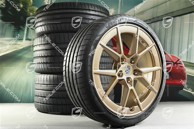 20+21" Carrera S Sommerräder Satz, Felgen 8,5J x 20 ET50 + 11,5J x 21 ET79 + NEUE Goodyear Sommerreifen 245/35 R20 + 315/30 R21