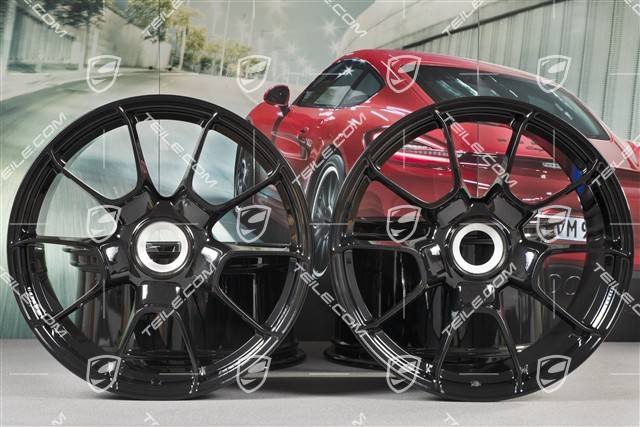 20" komplet felg 911 Turbo S Exclusive Design, felgi 11,5J x 20 ET56 + 9J x 20 ET51, czarny wysoki połysk