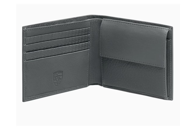 Men's Wallet, made of premium cowhide with embossed "PORSCHE" logo and textile stripe in Racing look, Heritage collection