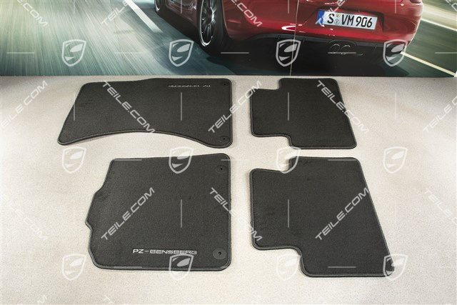 Fussmatte, Velours, Satz 4-Teilig, Schwarz PZ-BENSBERG