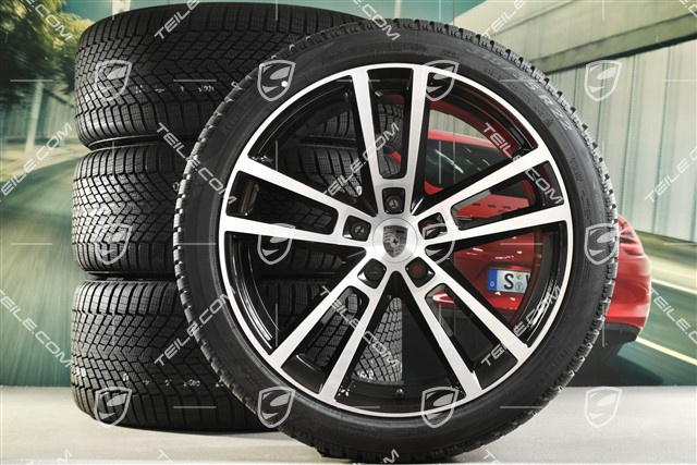 22" Winterräder Sport Design, Felgen 10J x 22 ET48 +11,5J x 22 ET52 + NEUE Pirelli Winterreifen 285/40 R22 + 315/35 R22, in Schwarz Hochglanz
