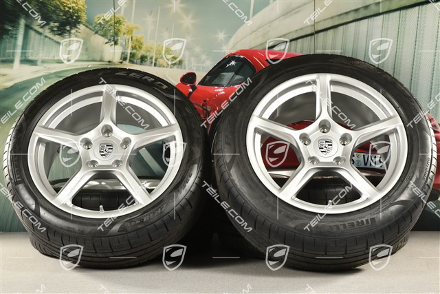 18" Boxster IV koła letnie, komplet, felgi 8J x 18 ET57 + 9,5J x 18 ET49, opony letnie Pirelli P Zero 235/45 R18 + 265/45 R18