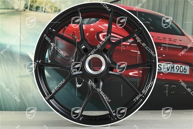 Felga GT3 20", 9,5J x 20 ET46, czarny satynowy półmat + biały rant felgi