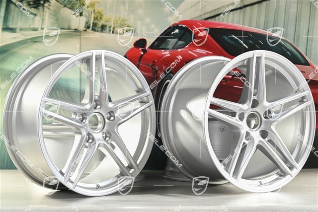 19" disc wheel rim set Carrera VI, 8,5J x 19 ET50 + 11J x 19 ET56, Brilliantsilver