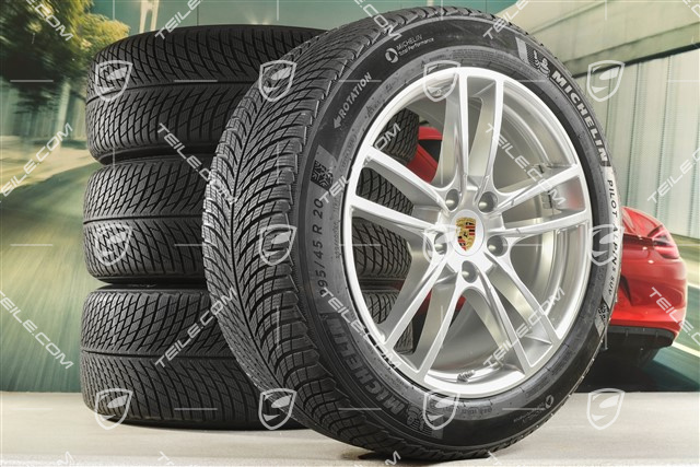 20" koła zimowe Cayenne COUPE Sport, komplet, felgi 9J x 20 ET50 + 10,5J x 20 ET55 + NOWE opony zimowe Michelin 255/55 R20 + 295/45 R20, z czujnikami ciśnienia