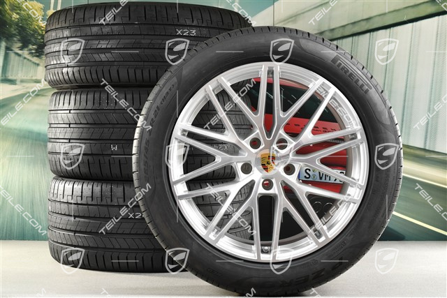 21-inch Cayenne RS Spyder Design summer wheel set, rims 9,5J x 21 ET46 + 11,0J x 21 ET58 + NEW Pirelli P Zero summer tyres 285/45 R21 + 315/40 R21, with TPMS