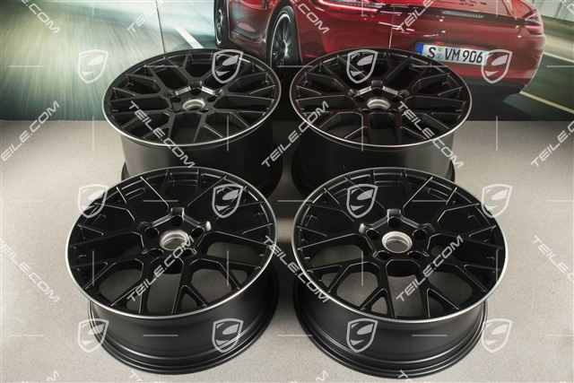 20+21" Felgensatz RS Spyder, Felgen: vorne 8,5J x 20 ET50 + hinten 11,5J x 21 ET67, schwarz seidenmat