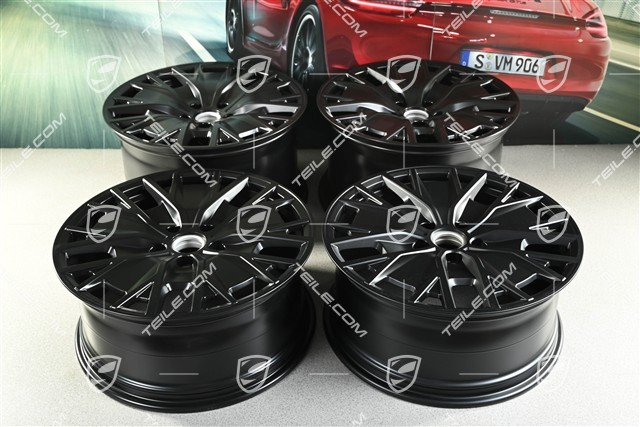 20-inch Turbo S Aero Design wheel rim set, 9J x 20 ET54 + 11J x 20 ET60, in black satin-mat