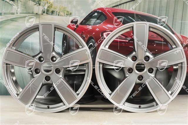 20" Felgensatz Cayenne Sport Classic Komfort, 9J x 20 ET50 + 10,5J x 20 ET64, Platinsilber
