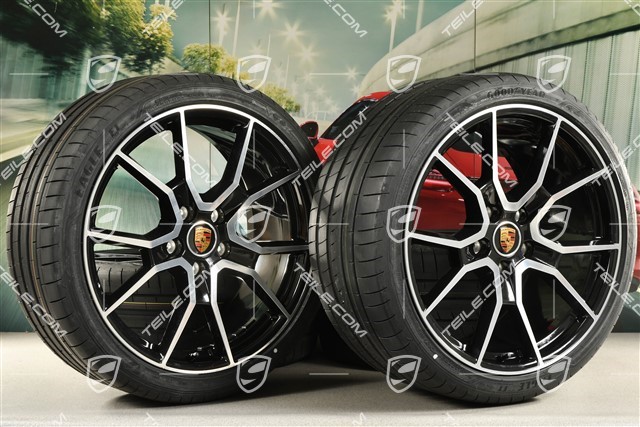 21" Koła letnie RS Spyder Design, felgi 9,5J x 21 ET60 + 11,5J x 21 ET66 + opony letnie Goodyear 265/35 R21 + 305/30 R21, czarny wysoki połysk