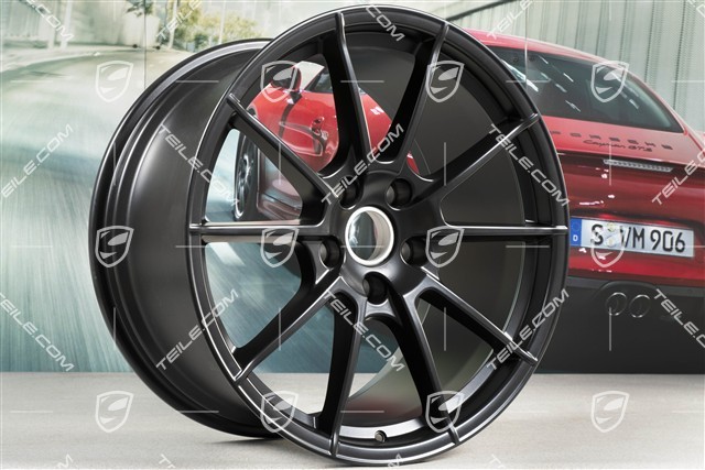 20" wheel rim set "Boxster Spyder", rims 8,5J x 20 ET57 + 10,5J x 20 ET47, black satin matt