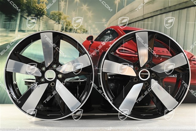 22" Macan Sport, komplet felg, 9J x 22 ET29 + 11J x 22 ET47, czarne z wysokim połyskiem