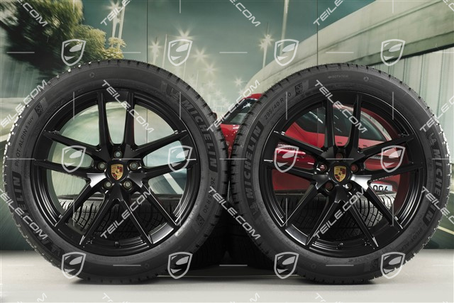 20-inch "Macan S" winter wheels set, rims 9J x 20 ET26 + 10J x 20 ET19, Michelin winter tyres 265/45 R 20 + 295/40 R 20, black satin matt, with TPMS