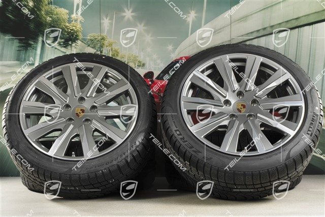 20-inch Taycan Tequipment Design winter wheel set, rims 9J x 20 ET54 + 11J x 20 ET60, Pirelli winter tyres 245/45 R20 + 285/40 R20