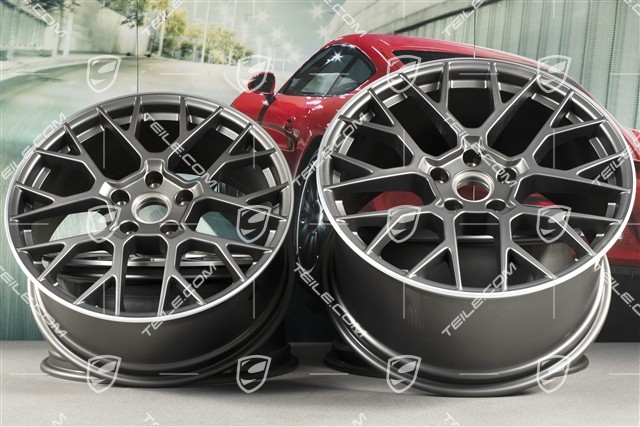 20+21" RS Spyder Felgensatz, 8,5J x20 ET50 + 11,5J x 21 ET79, Platinum Seidenmatt