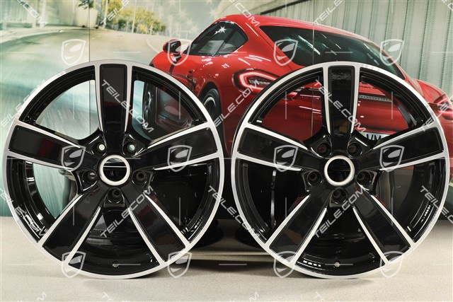 20" Felgensatz Cayenne Sport Classic Komfort, 9J x 20 ET50 + 10,5J x 20 ET64, schwarz hochglanz