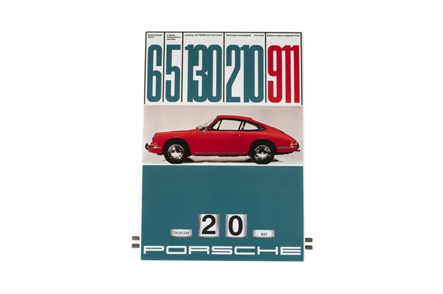 Emaille-Kalender Porsche 911