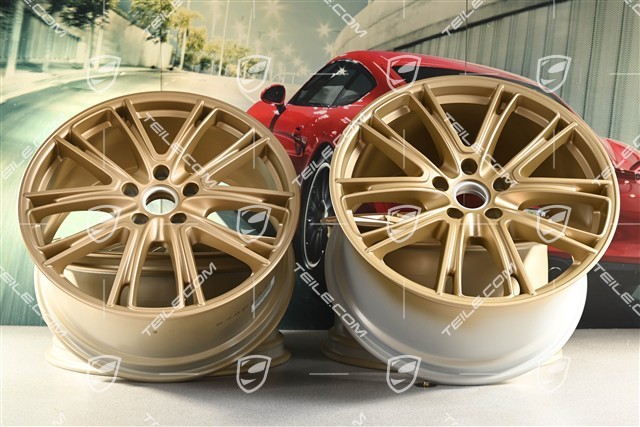 21-inch wheel rim set Panamera Exclusive, 9,5J x 21 ET71 + 11,5J x 21 ET69, Aurum