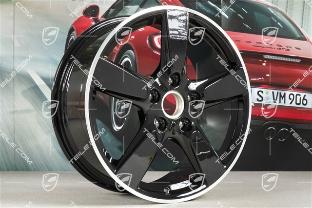 19" Cayman S Felgensatz, 8J x 19 x ET 57 + 9,5J x 19 x ET 45, Felgenstern in Schwarz