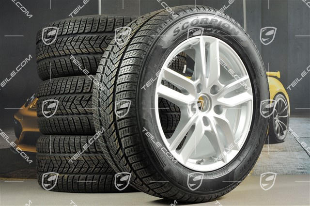 18" Winterräder Satz "Cayenne S" Facelift 2014->, Felgen 8J x 18 ET53 + Pirelli Winterreifen 255/55 R18, mit RDK-Sensoren