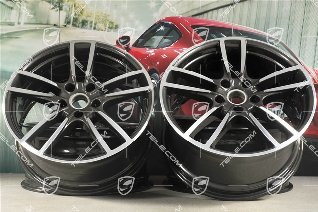 20" komplet felg Cayenne Sport, 10,5J x 20 ET55 + 9J x 20 ET50, Titanium