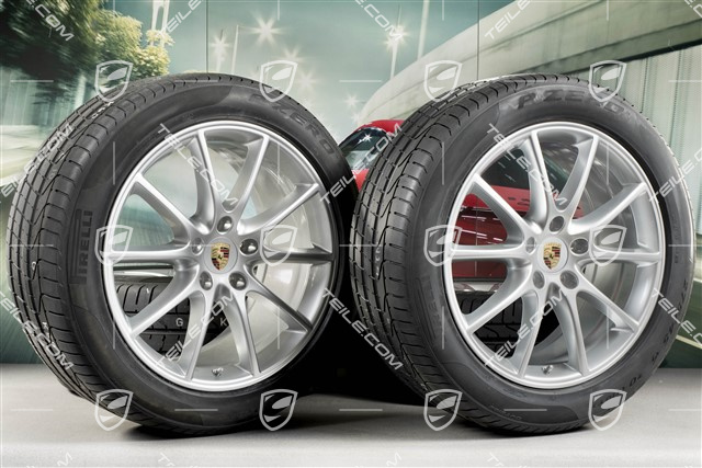 20" koła letnie Cayenne Design, komplet, felgi 9J x 20 ET50 + 10,5J x 20 ET64 + opony letnie Pirelli 275/45 R20 + 305/40 R20, z czujnikami ciśnienia