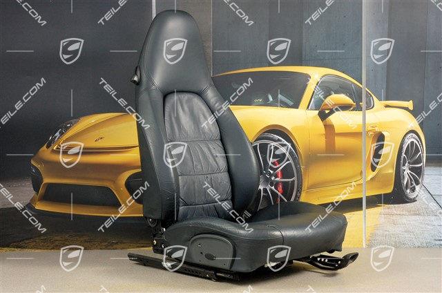 Seat, manual adjustable, leather, Metropole blue, Draped, R