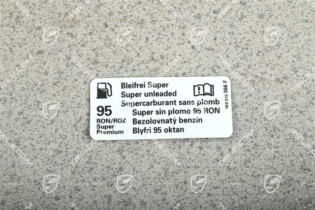 Klebeschild / Hinweiss, empfohlenen Kraftstoff Klebeschild / Hinweiss, empfohlenen Kraftstoff