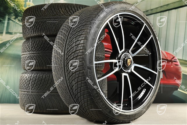 20"+21" koła zimowe Turbo S, komplet, felgi montowane centralnie 8,5J x 20 ET40 + 11J x 21 ET66 + opony zimowe Michelin 245/35 R20 + 305/30 R21
