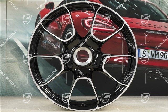 20"+21" Turbo S Exclusive Design Felgensatz, 9,5J x 20 ET44 + 12J x 21 ET70, Schwarz Hochglanz