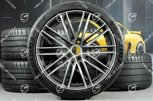 21" Koła letnie Turbo IV, felgi 9,5J x 21 ET71 + 11,5J x 21 ET69 + opony letnie Michelin 275/35 ZR21 + 325/30 ZR21, z czujnikami ciśnienia, tylko do Turbo S E-Hybrid